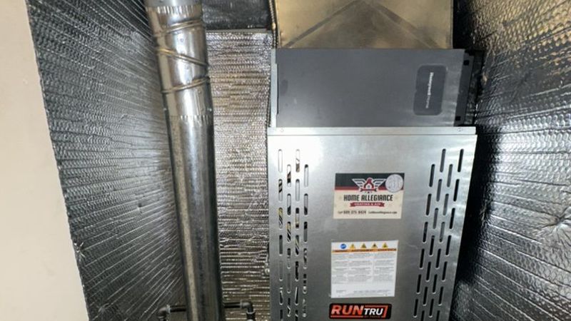 Air handler installed in insulated utility closet by Home Allegiance